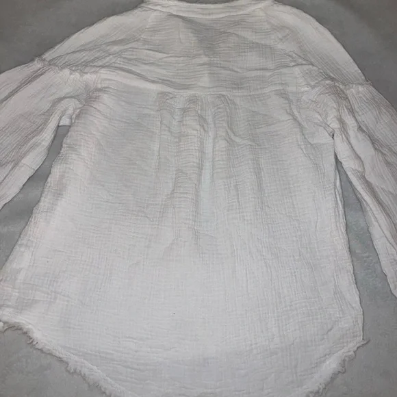 Women’s White Cotton Gauze Blouse Size M - Picture 4 of 6